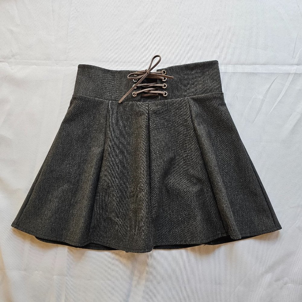 Gray Paneled A Line Skirt - One Size/ US XS-S
